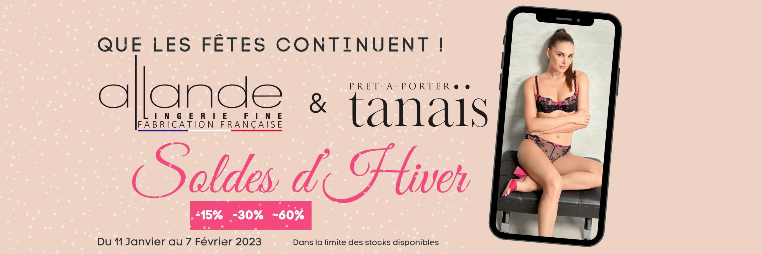 Banniere soldes Hiver 2023 Allande - Fabrication Française